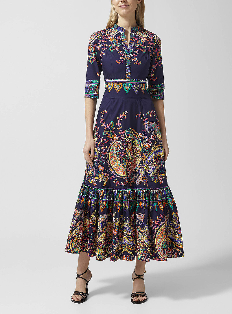 etro embroidered tiered dress Tiered ruffled paisley-print chiffon mini dress - beige