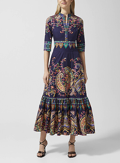 Etro Assorted Pure cotton poplin tiered dress for women