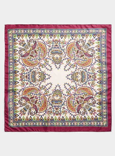 Etro Patterned Red Paisley pattern pure silk scarf for women