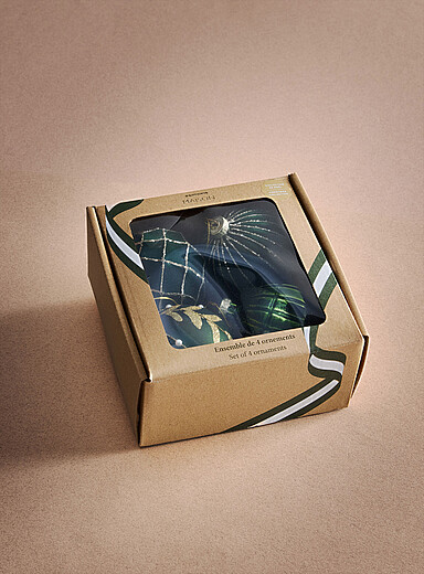 Les ornements boule de verre velours et sapin brillant  <b>Collection de No&euml;l</b>