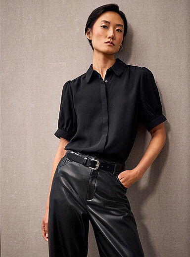La blouse col Claudine manches bouffantes