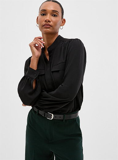 La blouse officier cr&ecirc;pe fluide