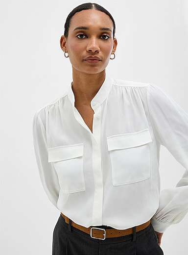 La blouse officier cr&ecirc;pe fluide