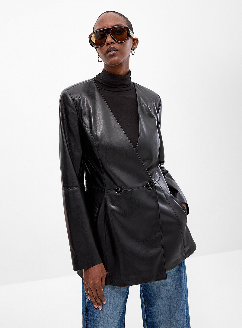 Le veston croisé effet cuir | Contemporaine | Vestes et Vestons pour ...