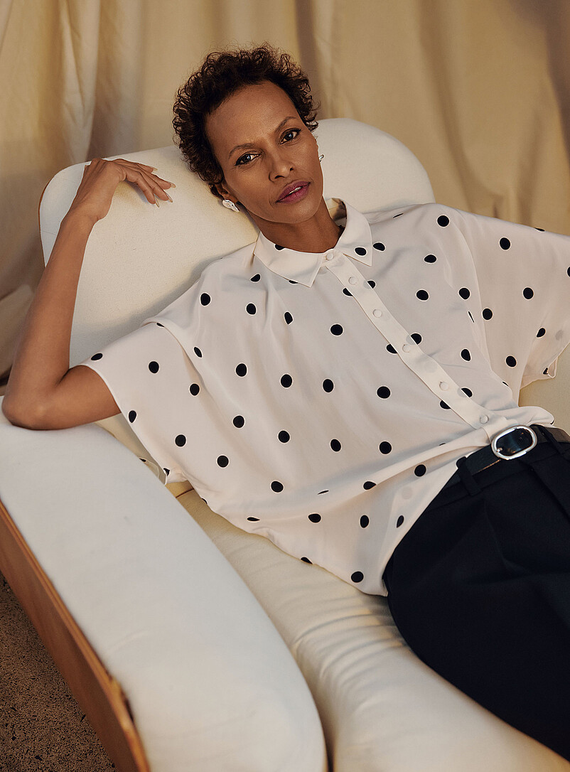 Silky Polka Dot Blouse
