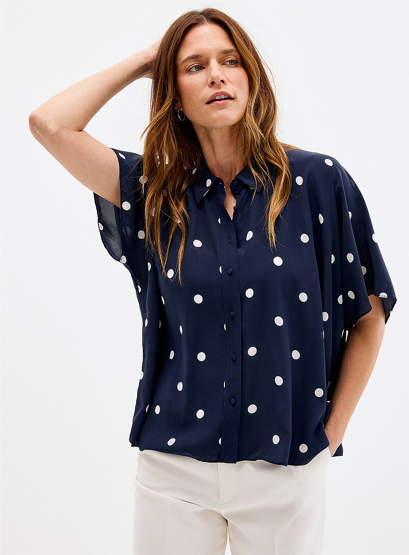 Silky polka dot blouse product image (primary)