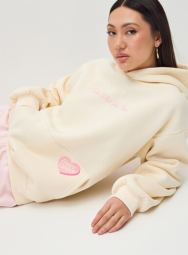 Happy Camp3r Off White Take What You Need fleece hoodie for women