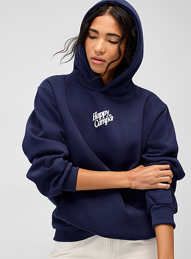Solid-coloured bubble logo hoodie