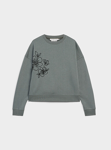 Embroidered embossed-pattern boxy-fit sweatshirt