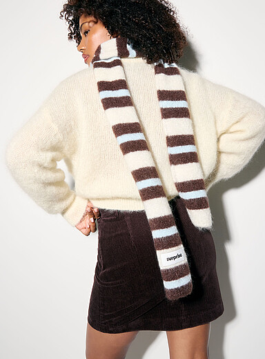L'&eacute;charpe &eacute;troite blocs couleurs en mohair Iris