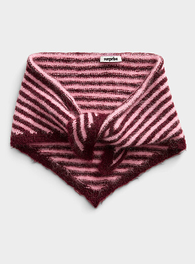 Jenna striped triangular mohair scarf