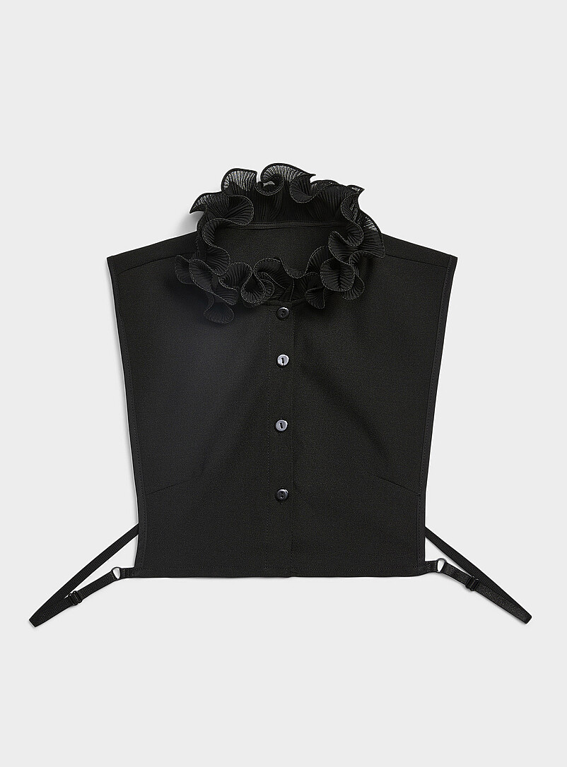 Pleated-Frill Faux Blouse Collar