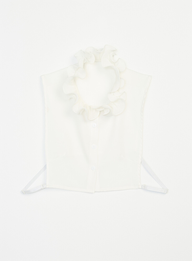 Pleated-frill faux blouse collar product image (primary)