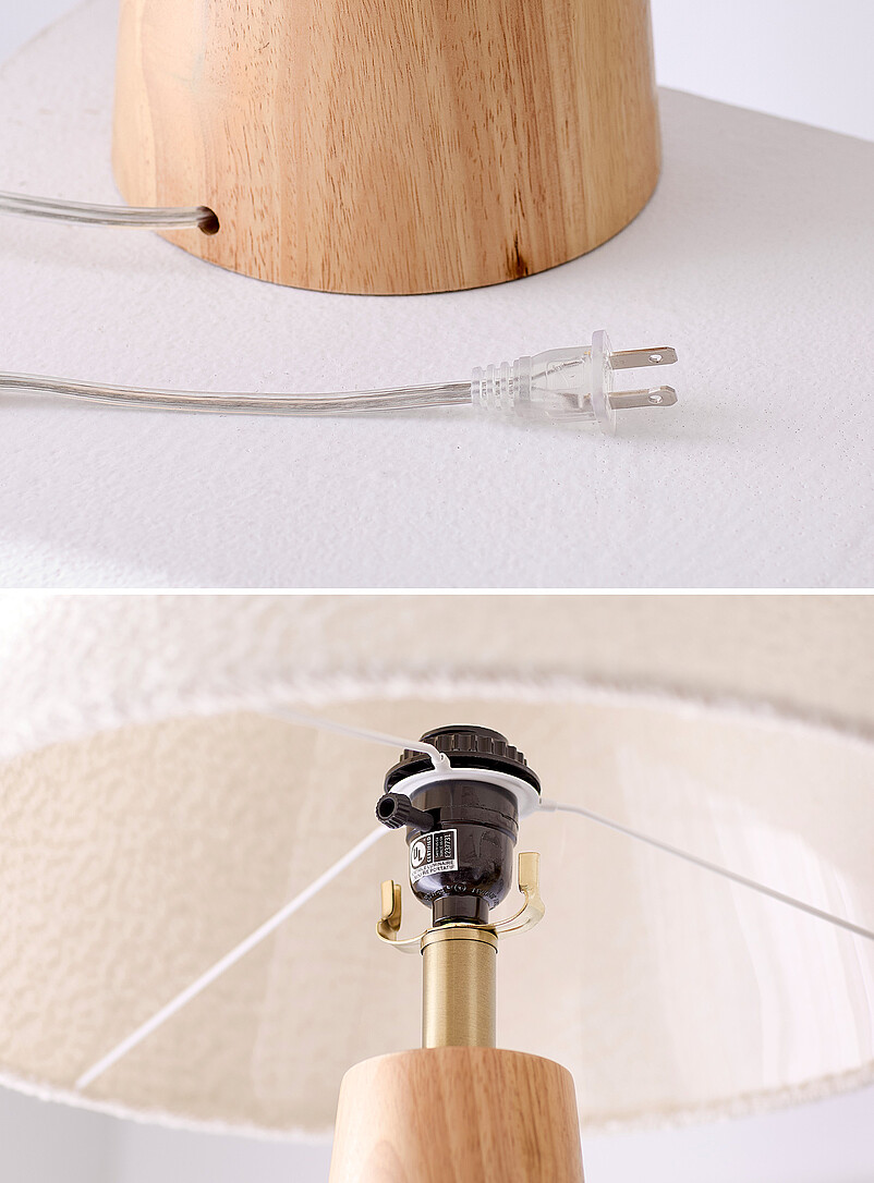 Adesso: La lampe de table conique Brayden Bois brun p&acirc;le