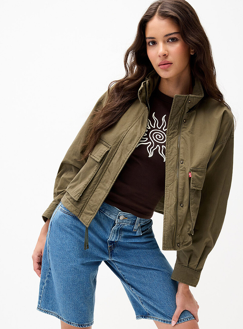 Levi's Khaki Khaki cotton twill coat for women