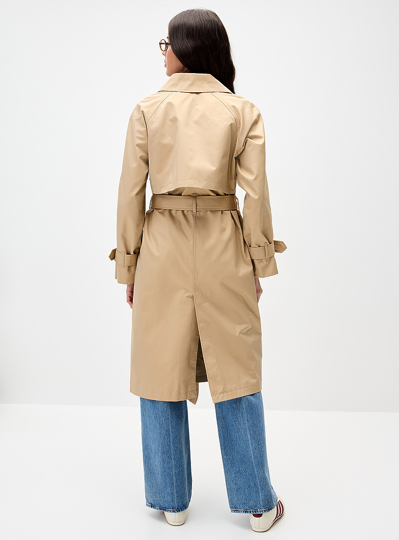 Levi's: Le long trench ceintur&eacute; Beige cr&egrave;me pour femme