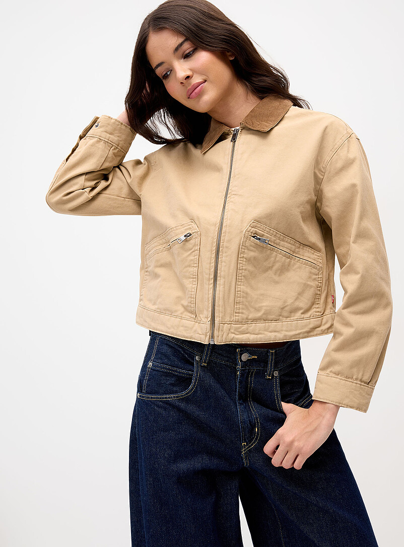 Ribbed Collar Utilitarian Coat