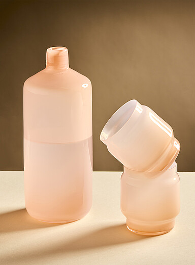 Blown-glass jug and glasses set 3-piece set