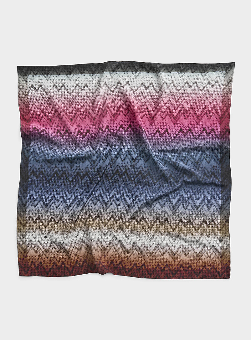 Zigzag pure silk scarf product image (primary)