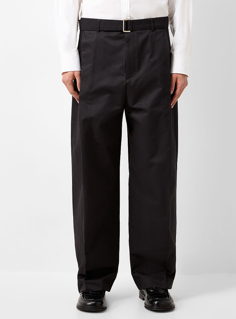 Le 31: Le pantalon ceintur&eacute; &agrave; plis plats <b>Importation de S&eacute;oul</b> Coupe relaxe Bleu marine - Bleu nuit pour homme