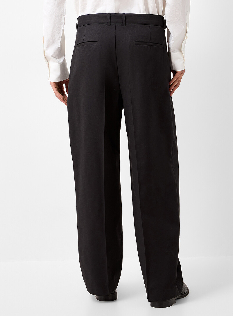 Le 31: Le pantalon ceintur&eacute; &agrave; plis plats <b>Importation de S&eacute;oul</b> Coupe relaxe Bleu marine - Bleu nuit pour homme