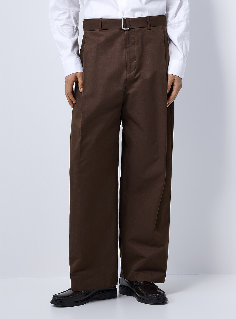 Le 31: Le pantalon ceintur&eacute; &agrave; plis plats <b>Importation de S&eacute;oul</b> Coupe relaxe Bleu marine - Bleu nuit pour homme