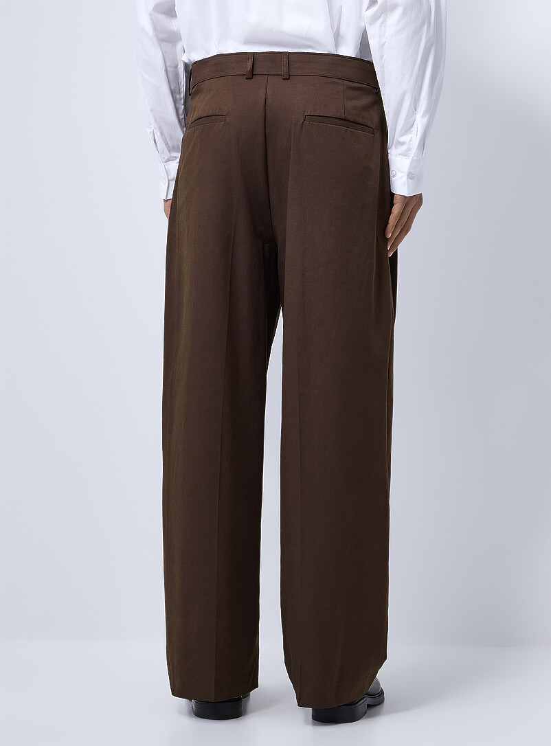 Le 31: Le pantalon ceintur&eacute; &agrave; plis plats <b>Importation de S&eacute;oul</b> Coupe relaxe Bleu marine - Bleu nuit pour homme
