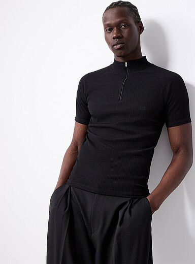 Le t-shirt c&ocirc;tel&eacute; col zipp&eacute; <b>Importation de S&eacute;oul</b>