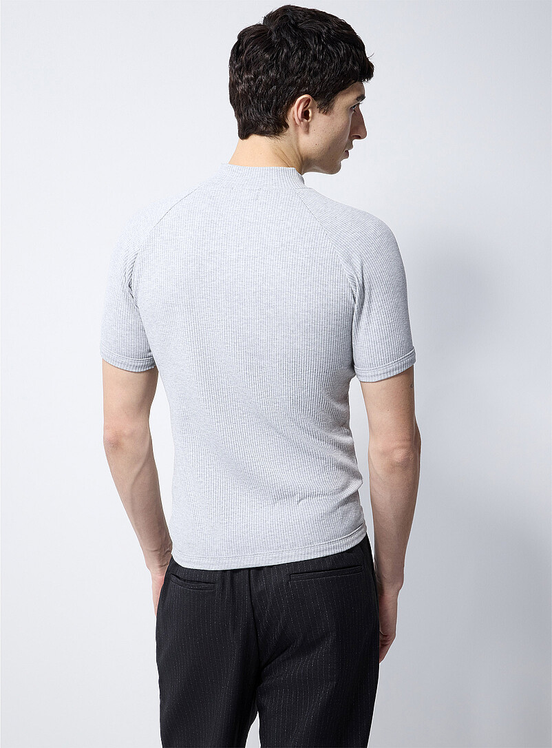 Ribbed zip-neck T-shirt Imported from Seoul product image 2