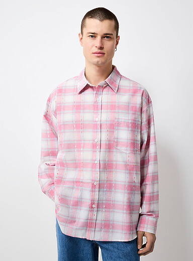 Le 31 Green Colourful woven stitch check shirt <b>Imported from Seoul</b> for men