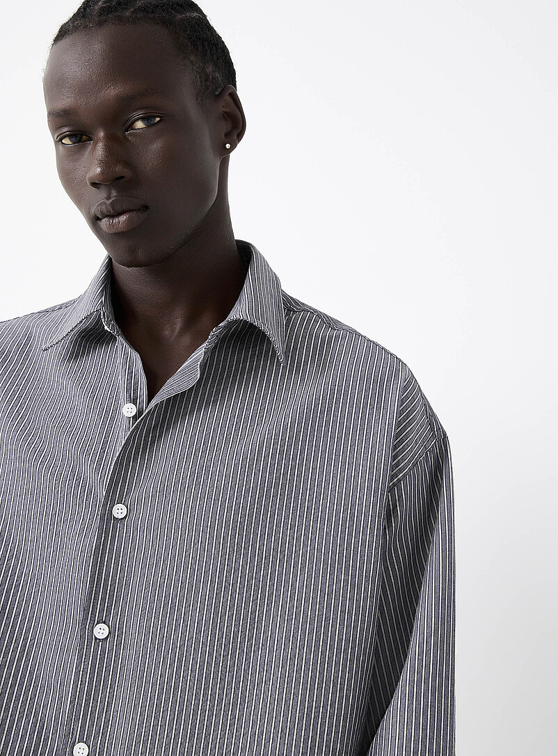 Striped seersucker shirt Imported from Seoul product image 2
