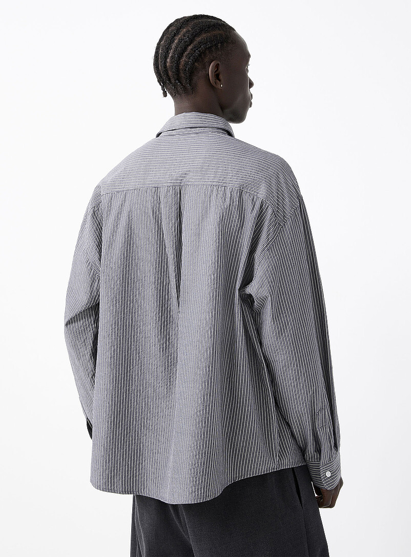 Striped seersucker shirt Imported from Seoul product image 3