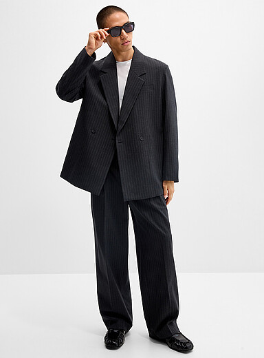Banker-stripe double-pleat pant <b>Seoul collection</b>