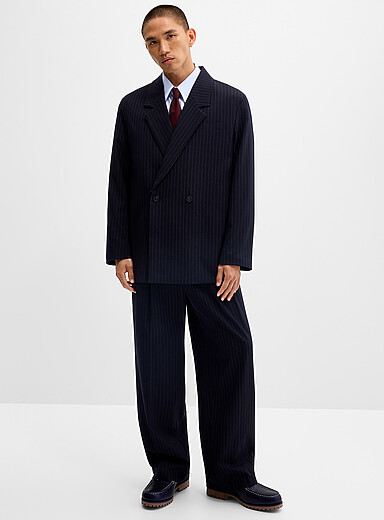 Le pantalon rayures banquier double plis <b>Collection de S&eacute;oul</b>