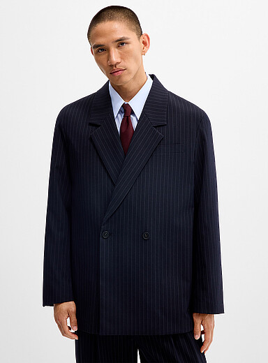 Le veston carr&eacute; rayures banquier <b>Collection de S&eacute;oul</b>