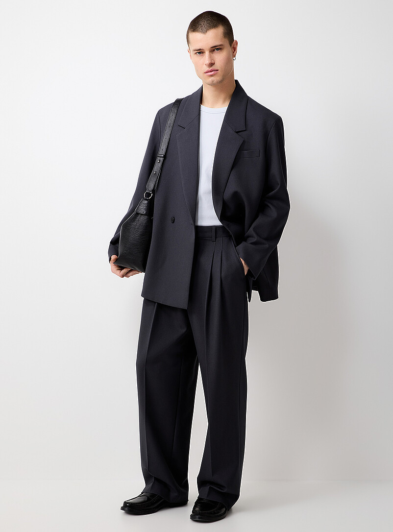 Heather Pleated Pant Loose Fit Imported From Seoul