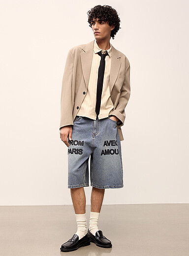 From Paris denim Bermudas Baggy fit <b>Imported from Seoul</b>