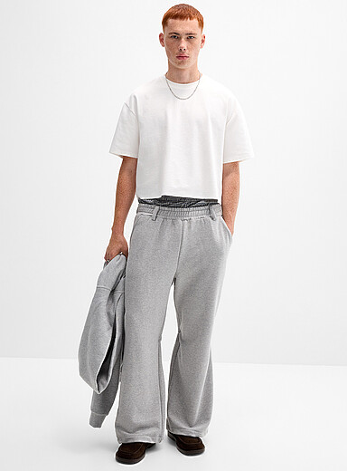 Boxer waist sweatpant <b>Relaxed fit with wide leg</b> <b>Imported from Seoul</b>