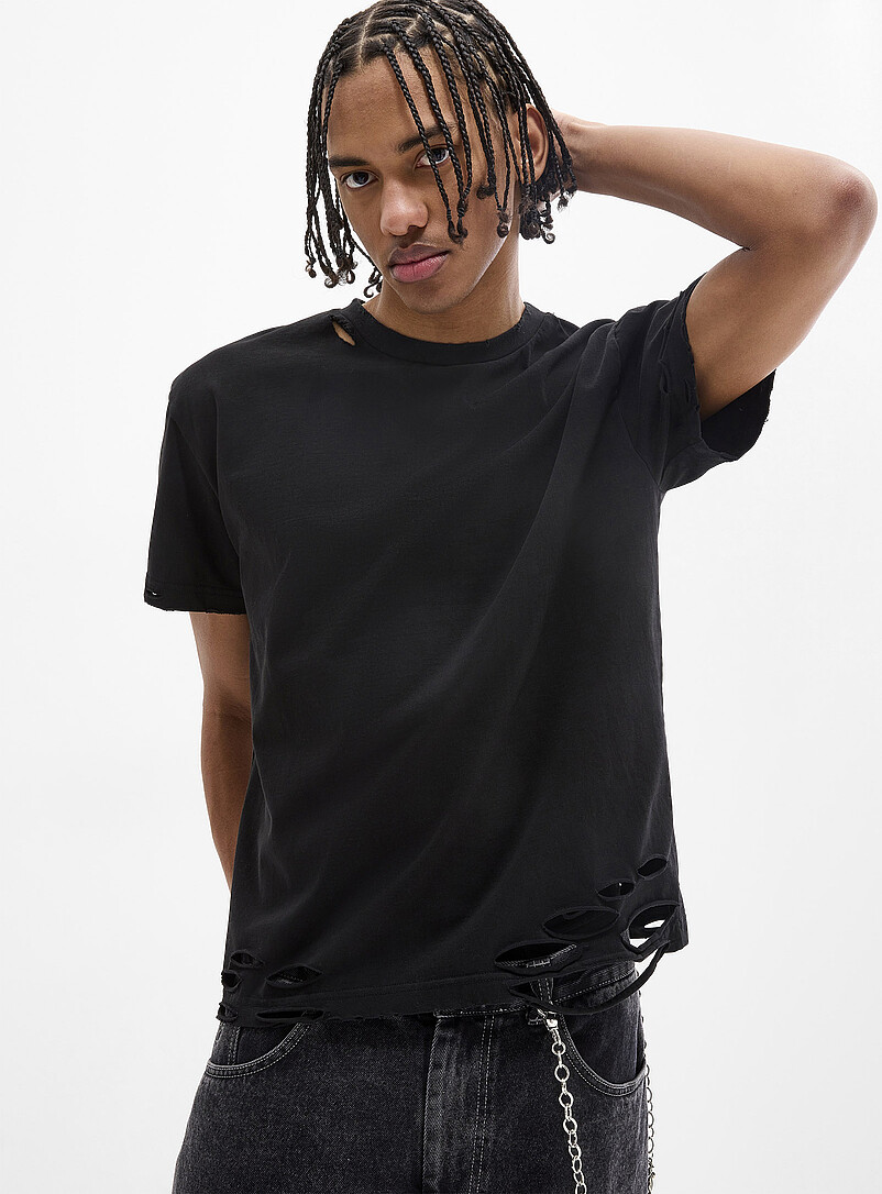 Distressed solid T-shirt Imported from Seoul product image (primary)
