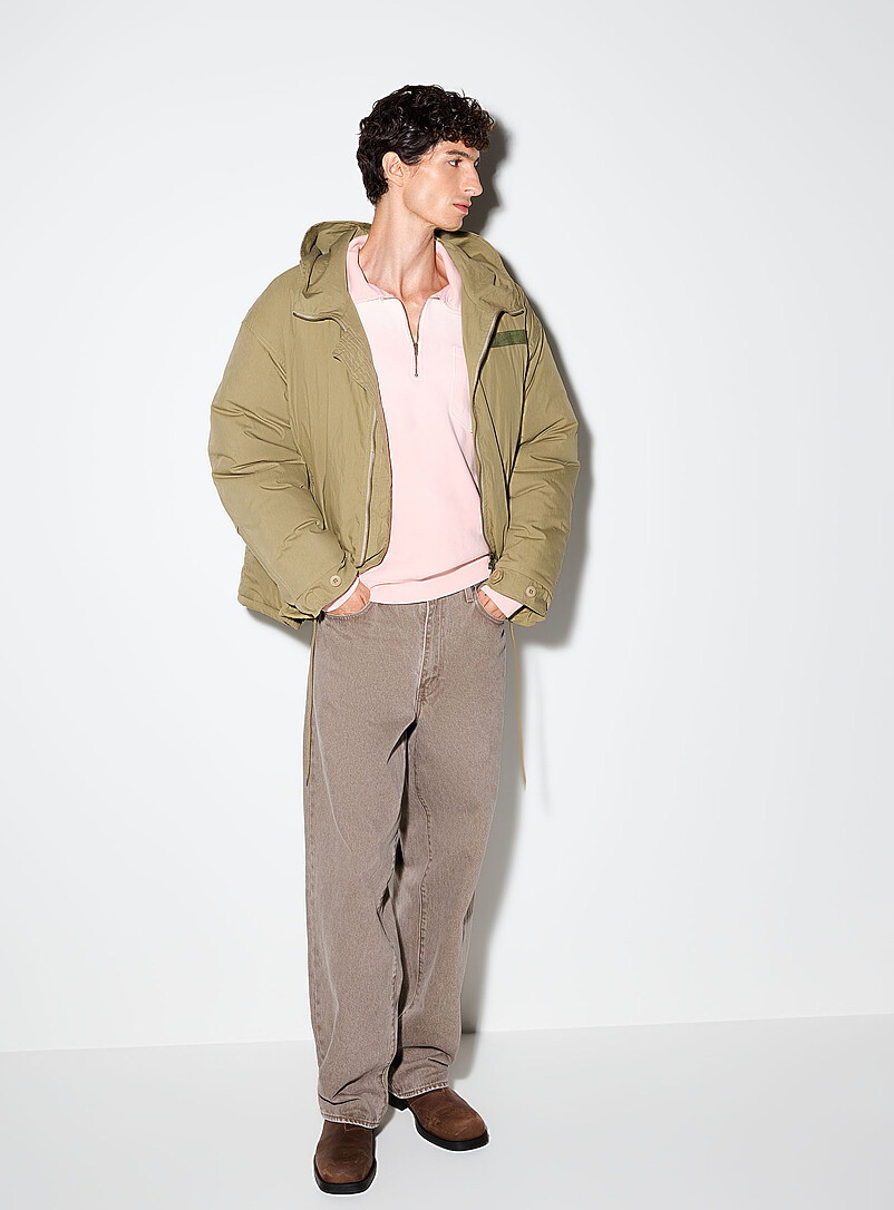 Khaki hooded parka