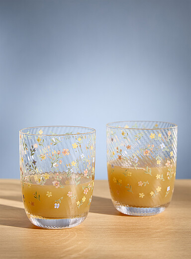Spring flowers small glasses Set of 2