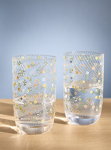 Les grands verres fleurs du printemps Ensemble de 2