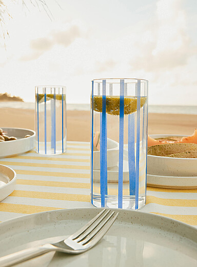 Parasol-stripe glasses Set of 2