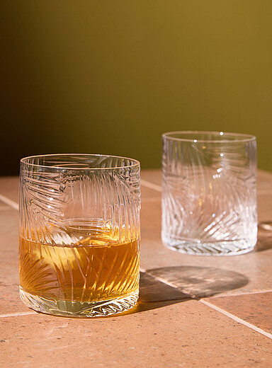 Les petits verres feuillage relief Ensemble de 2