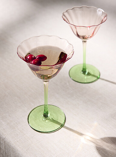 Tulip-shaped cocktail glasses Set of 2