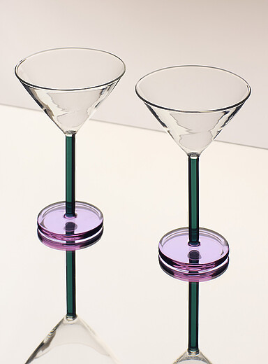 Colourful martini glasses Set of 2