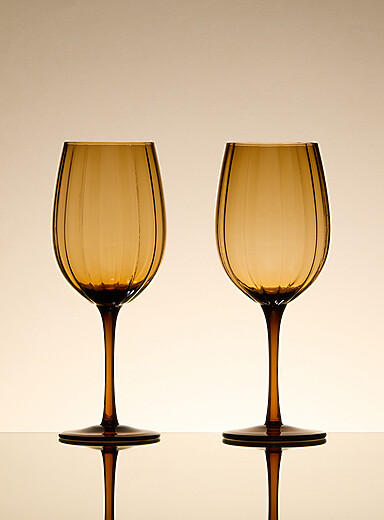 Simons Maison Bronze/Amber Amber wine glasses Set of 2