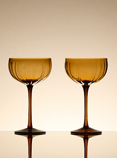 Simons Maison Bronze/Amber Amber cocktail glasses Set of 2