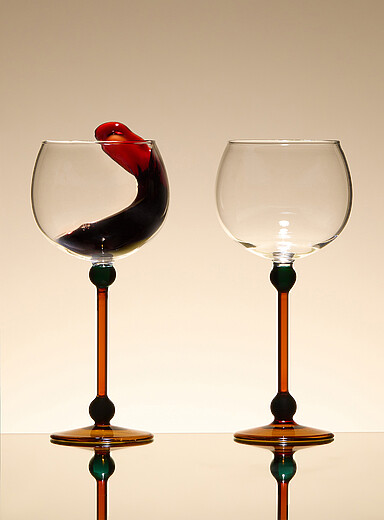 Simons Maison Bronze/Amber Colour-pop balls wine glasses Set of 2