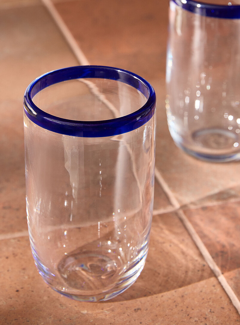 Contrasting trim large glasses Set of 2 product image 2